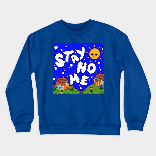 Stay Home Illustration Crewneck Sweatshirt by hensresva